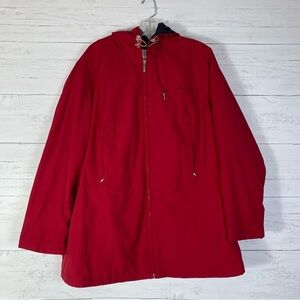 Weather Tamer red hooded jacket size 1X full zipper